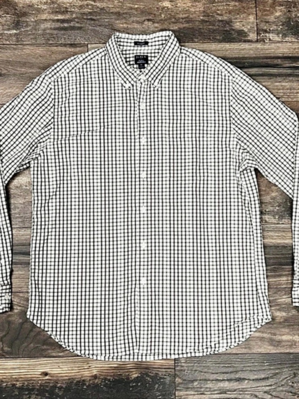 J.Crew Classic Flex Washed Plaid Oxford Cloth Button Down Tattersall XL Like New